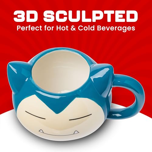 Silver Buffalo Pokemon Snorlax Face - Taza esculpida 3D de cerámica, 20 onzas