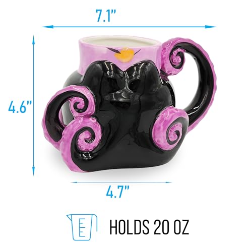 Disney Alicia en el país de las maravillas - Taza de cerámica con diseño de gato Cheshire 3D, Tazas de té apiladas de Alice., Negro, 20-ounces, 1