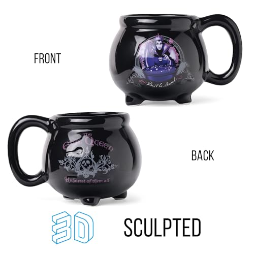 Disney Alicia en el país de las maravillas - Taza de cerámica con diseño de gato Cheshire 3D, Tazas de té apiladas de Alice., Negro, 20-ounces, 1