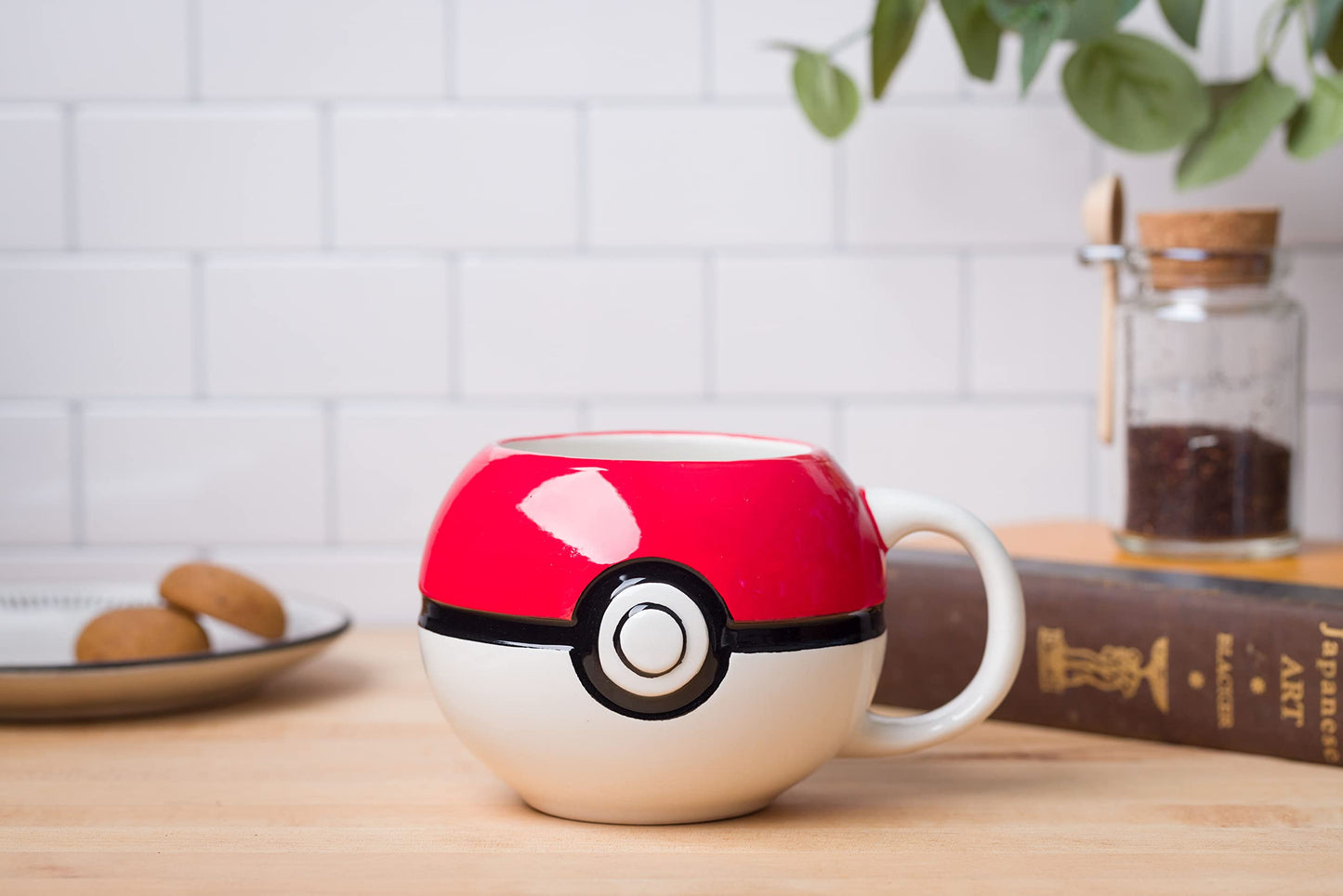 Silver Buffalo Pokemon Pokeball - Taza esculpida 3D de cerámica, 20 onzas