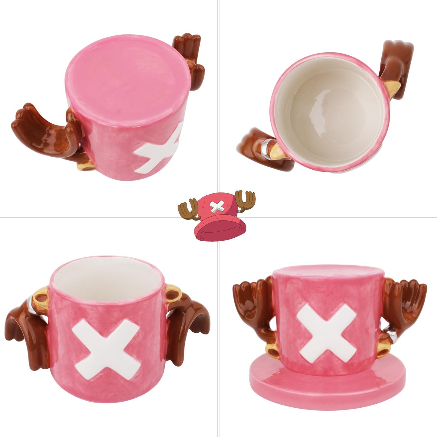 HACOCOLA - Tazas de café de cerámica de anime de una pieza, juego de regalo para amantes del anime (Chopper)