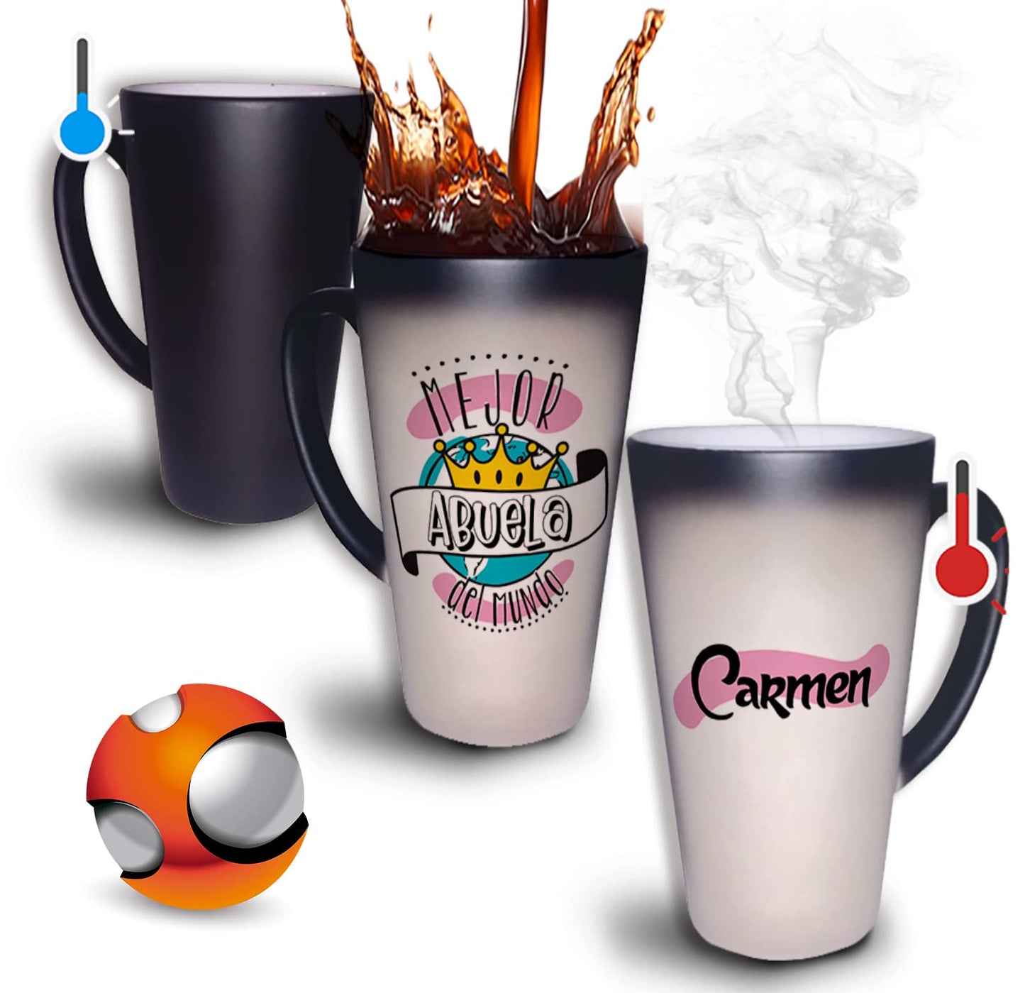 Taza Mágica Grande 17oz Para Café Personalizada El Regalo Original - Personalizada con su nombre - Cualquier ocasión (Luffy)