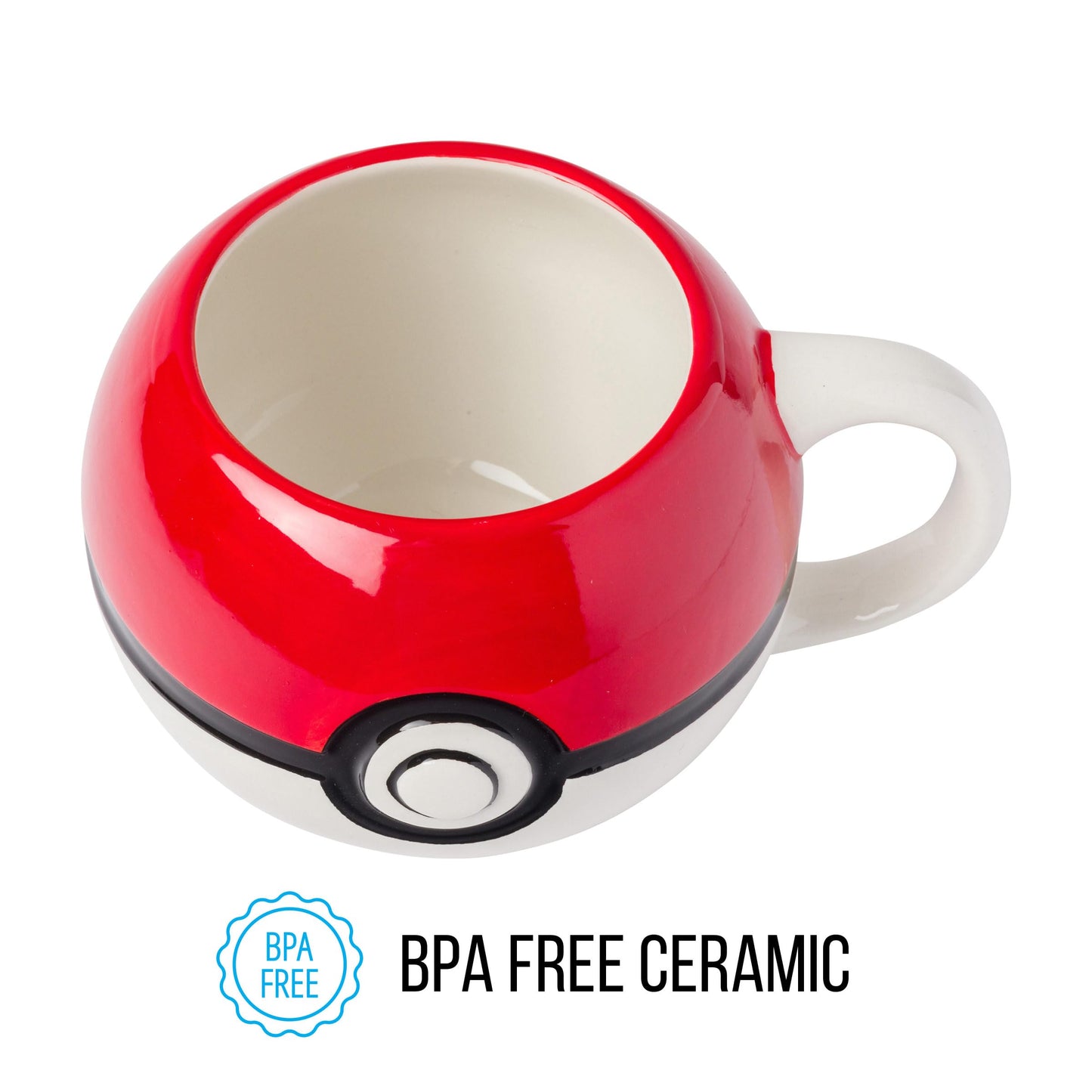 Silver Buffalo Pokemon Pokeball - Taza esculpida 3D de cerámica, 20 onzas