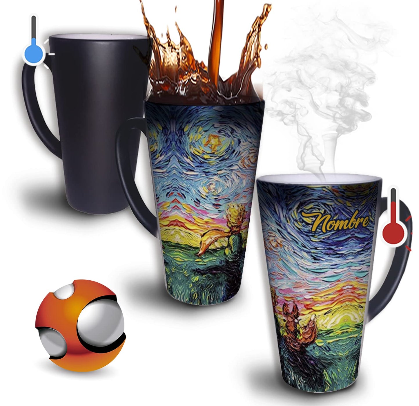 Taza Mágica Grande 17oz Para Café Personalizada El Regalo Original - Personalizada con su nombre - Cualquier ocasión (Luffy)