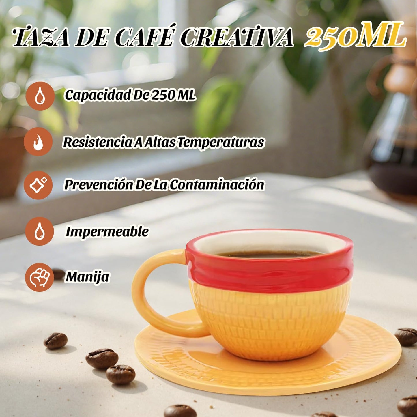NUOWEI Taza De Café Impermeable y Duradera, Dibujos Animados y Anime Tazas De Café, Hermosa Taza Cerámica, Regalo Perfecto Para Los Amantes Del Anime, Tazas De Cerámica Para El Hogar y La Oficina