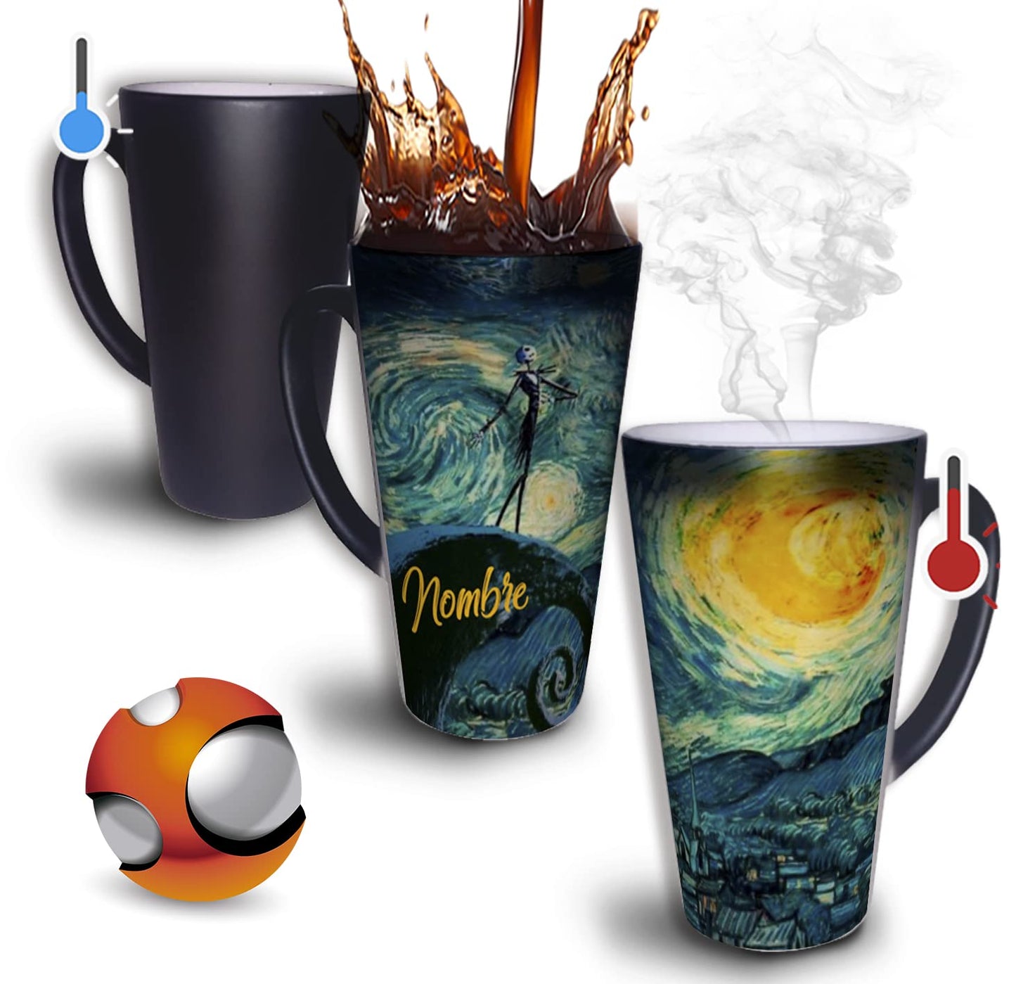 Taza Mágica Grande 17oz Para Café Personalizada El Regalo Original - Personalizada con su nombre - Cualquier ocasión (Luffy)