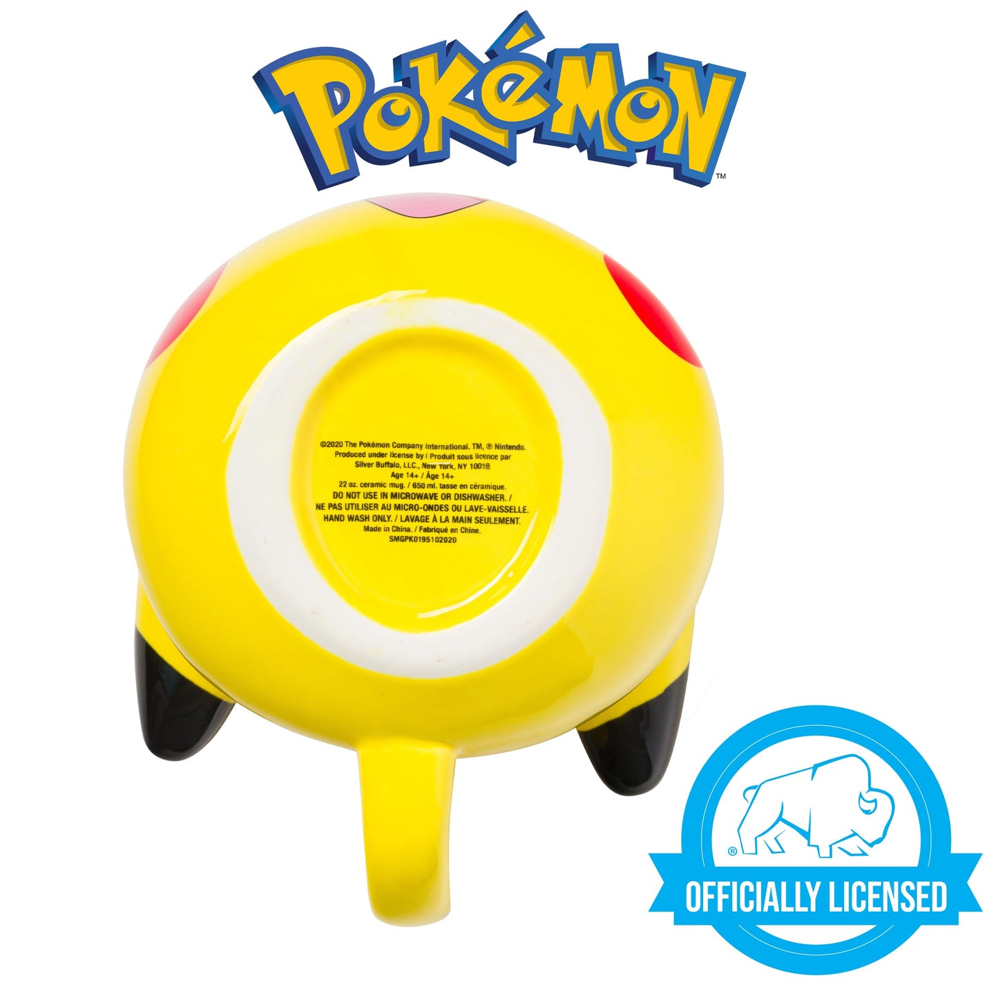 Silver Buffalo Pokemon Snorlax Face - Taza esculpida 3D de cerámica, 20 onzas