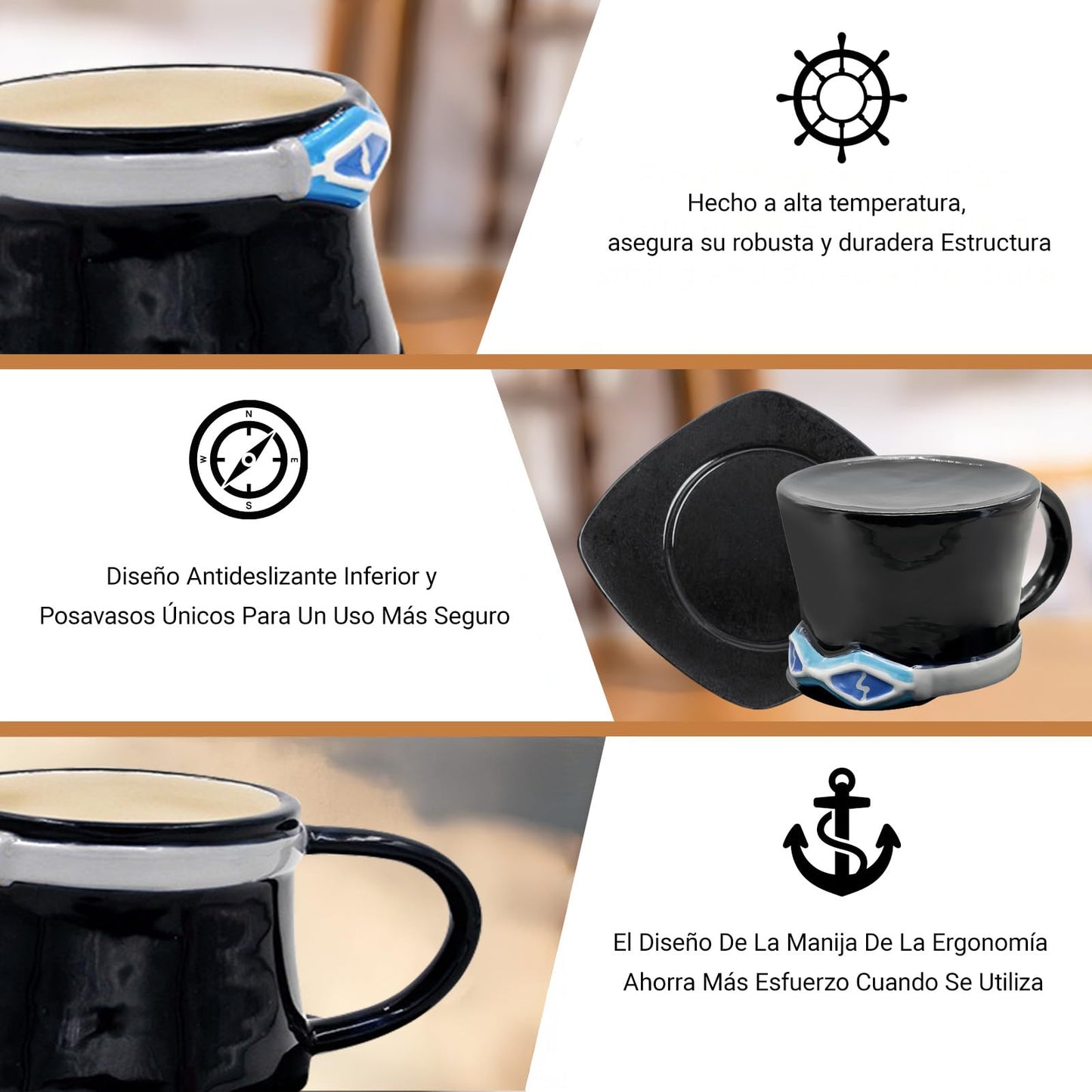 NUOWEI Taza De Café Impermeable y Duradera, Dibujos Animados y Anime Tazas De Café, Hermosa Taza Cerámica, Regalo Perfecto Para Los Amantes Del Anime, Tazas De Cerámica Para El Hogar y La Oficina