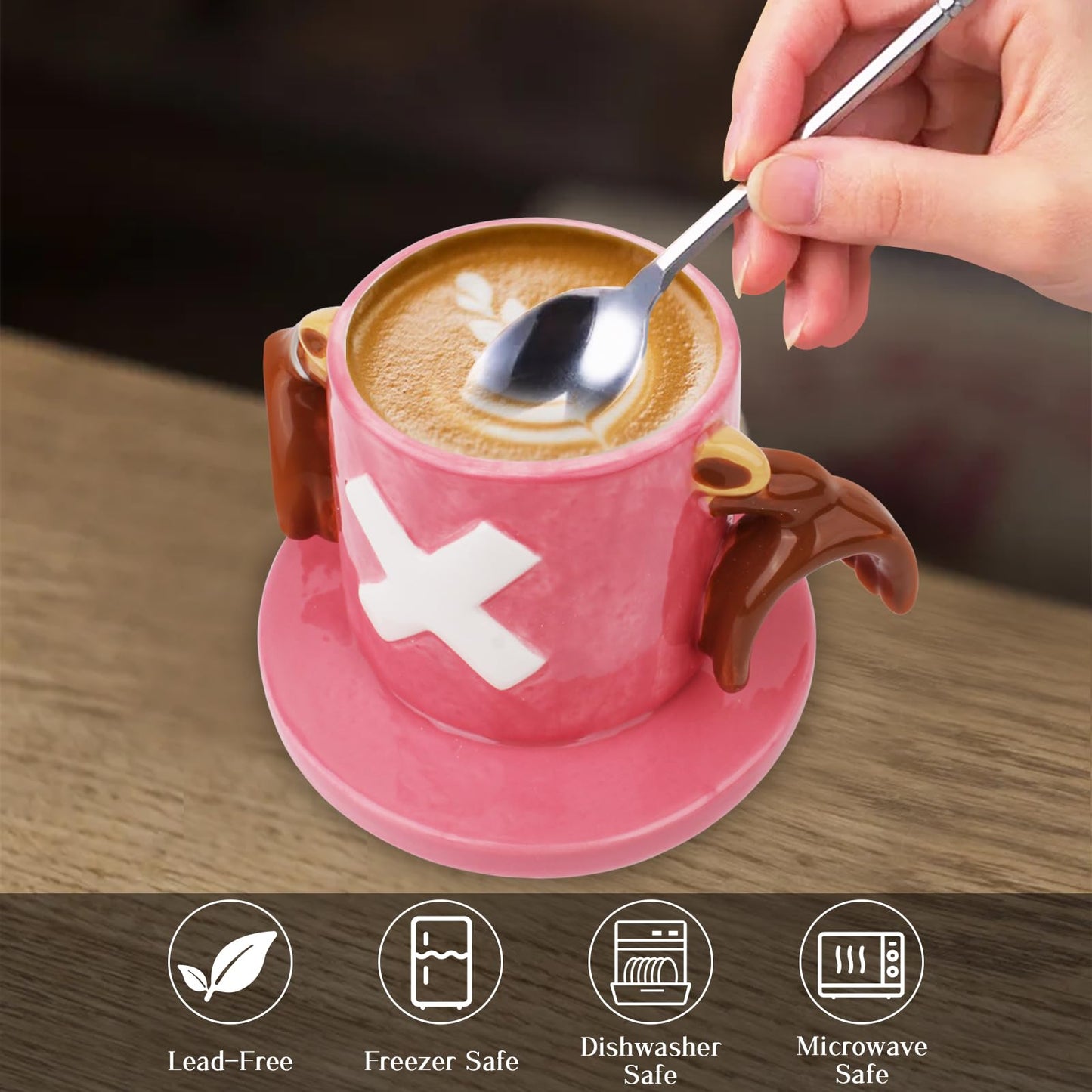 HACOCOLA - Tazas de café de cerámica de anime de una pieza, juego de regalo para amantes del anime (Chopper)
