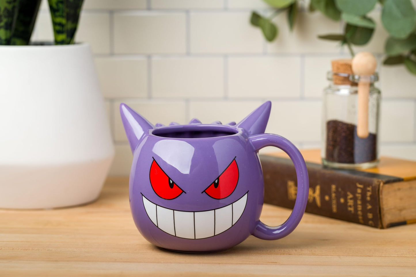 Silver Buffalo Pokemon - Taza esculpida 3D de cerámica con gengar, 20 onzas