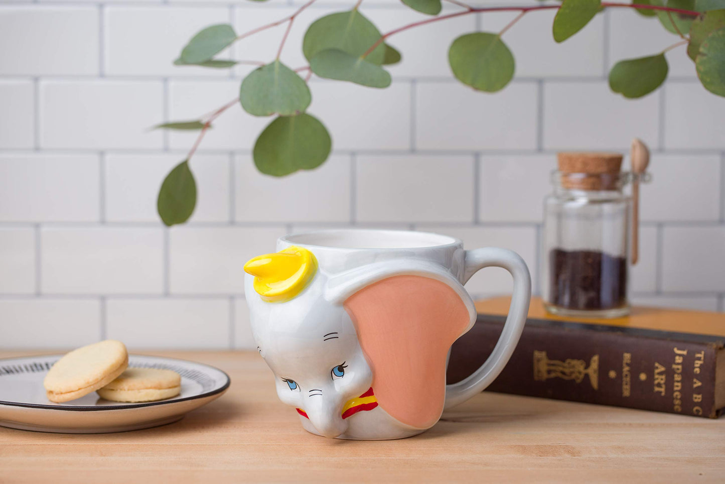 Disney Alicia en el país de las maravillas - Taza de cerámica con diseño de gato Cheshire 3D, Tazas de té apiladas de Alice., Negro, 20-ounces, 1
