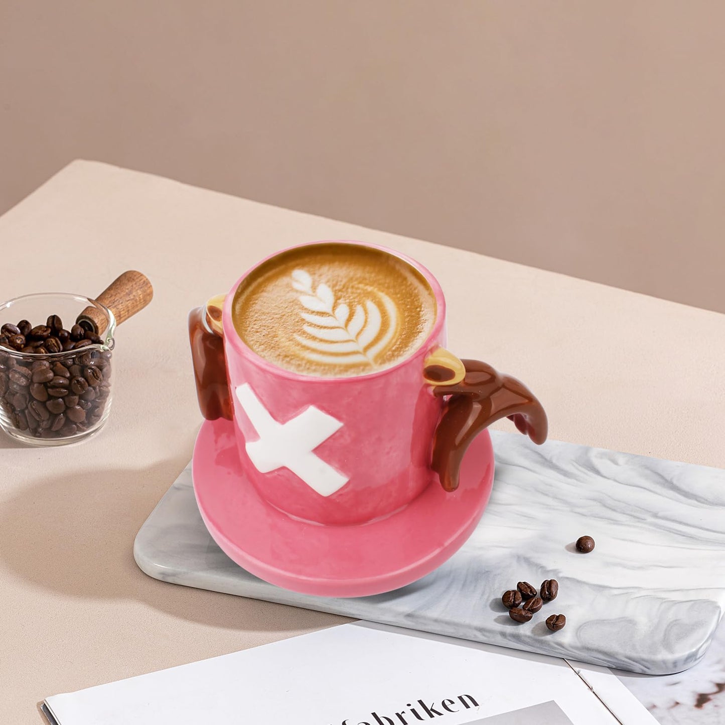 HACOCOLA - Tazas de café de cerámica de anime de una pieza, juego de regalo para amantes del anime (Chopper)