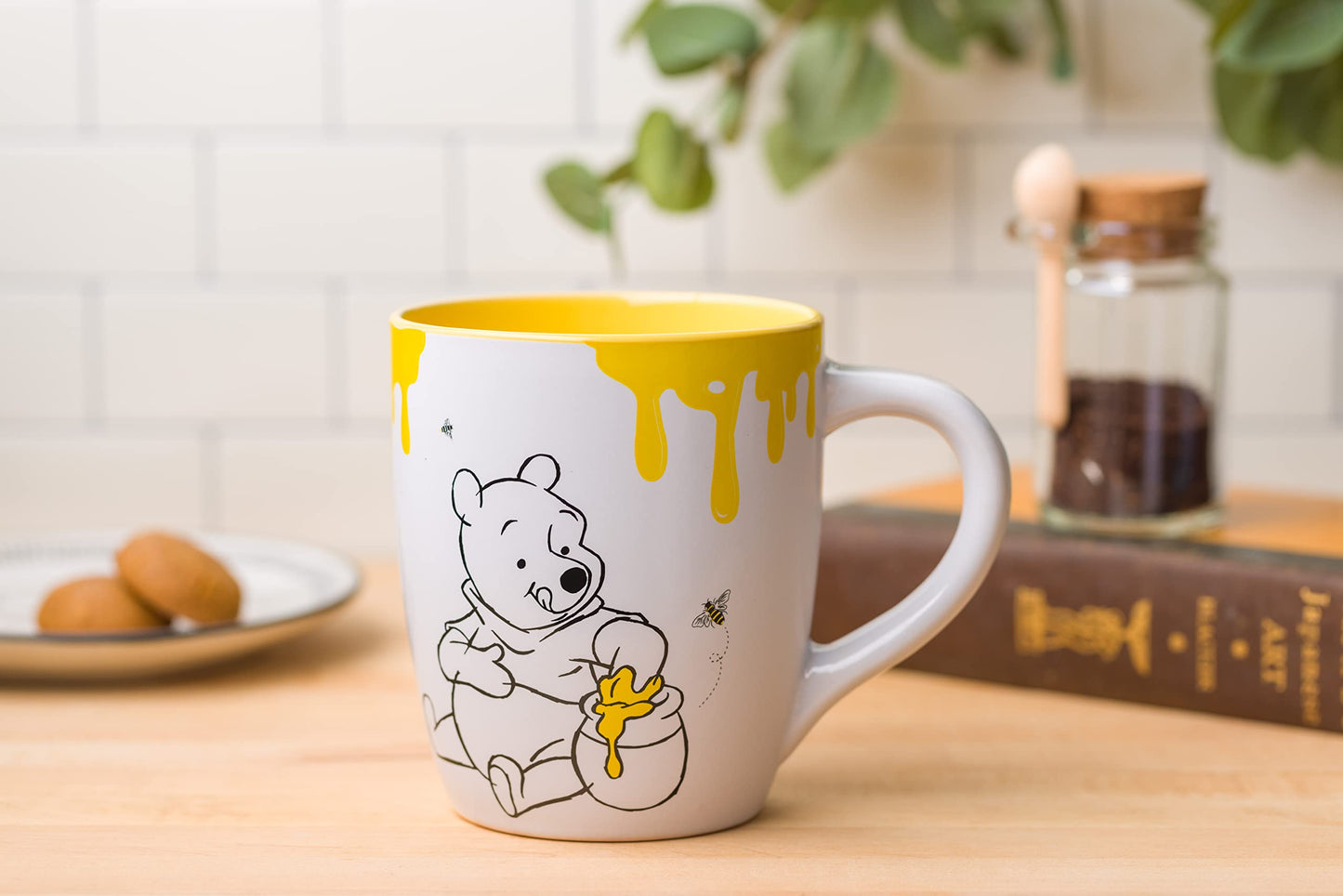 Disney Alicia en el país de las maravillas - Taza de cerámica con diseño de gato Cheshire 3D, Tazas de té apiladas de Alice., Negro, 20-ounces, 1