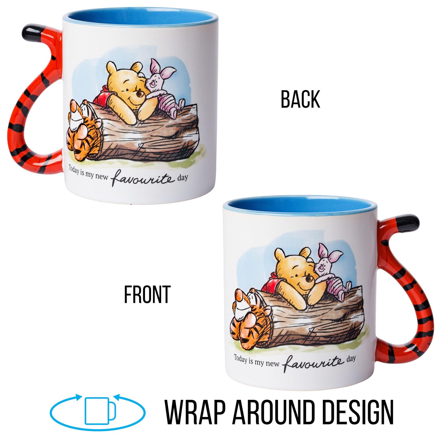 Disney Alicia en el país de las maravillas - Taza de cerámica con diseño de gato Cheshire 3D, Tazas de té apiladas de Alice., Negro, 20-ounces, 1