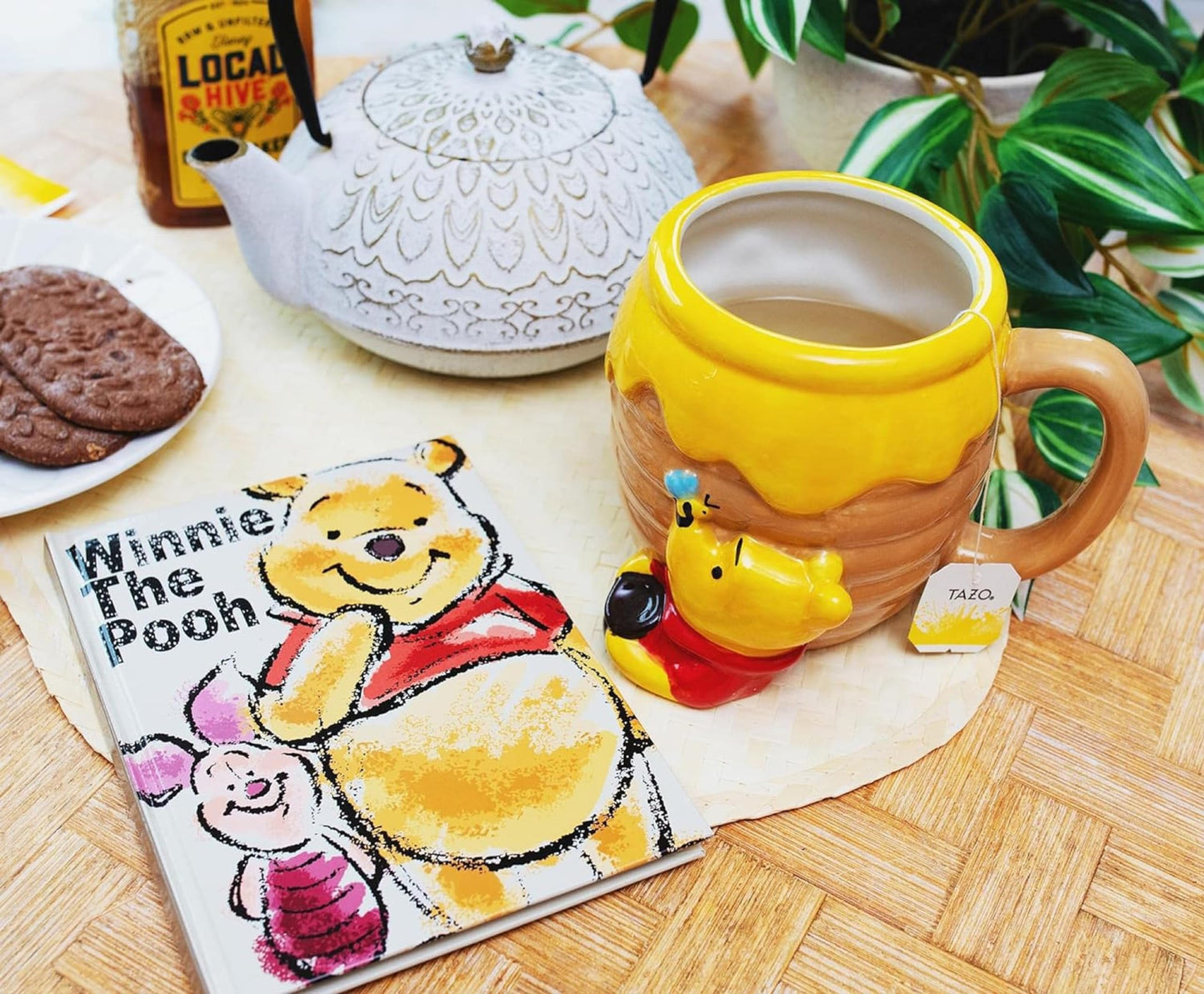 Disney - Taza de cerámica con diseño de gato Cheshire 3D, Winnie the Pooh, marrón (Brown/Honey), 23-ounces, 1