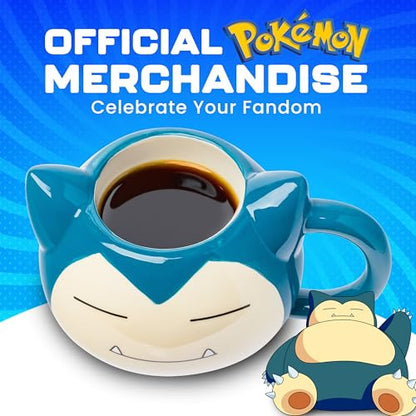 Silver Buffalo Pokemon Snorlax Face - Taza esculpida 3D de cerámica, 20 onzas