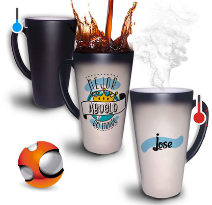 Taza Mágica Grande 17oz Para Café Personalizada El Regalo Original - Personalizada con su nombre - Cualquier ocasión (Luffy)