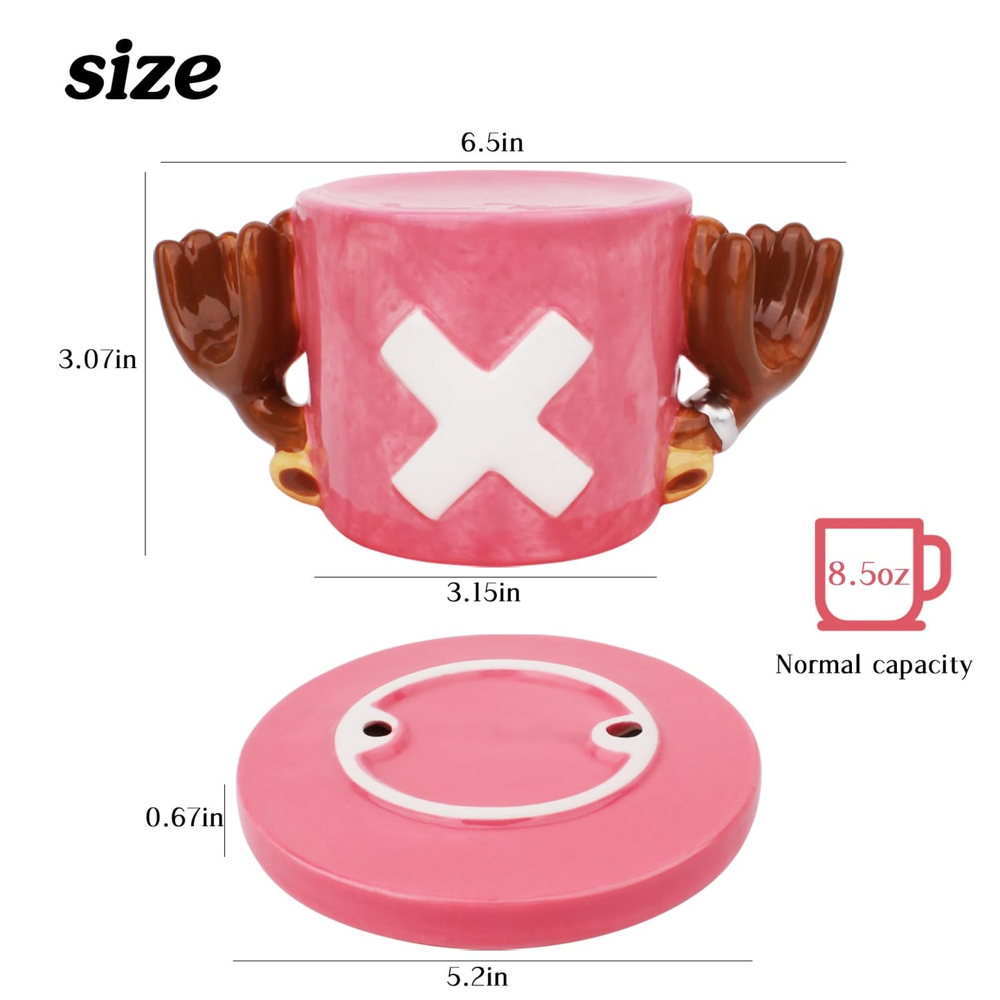 HACOCOLA - Tazas de café de cerámica de anime de una pieza, juego de regalo para amantes del anime (Chopper)