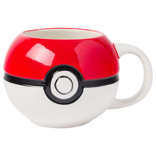 Silver Buffalo Pokemon Pokeball - Taza esculpida 3D de cerámica, 20 onzas