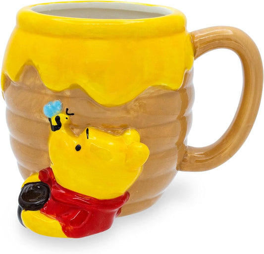 Disney - Taza de cerámica con diseño de gato Cheshire 3D, Winnie the Pooh, marrón (Brown/Honey), 23-ounces, 1