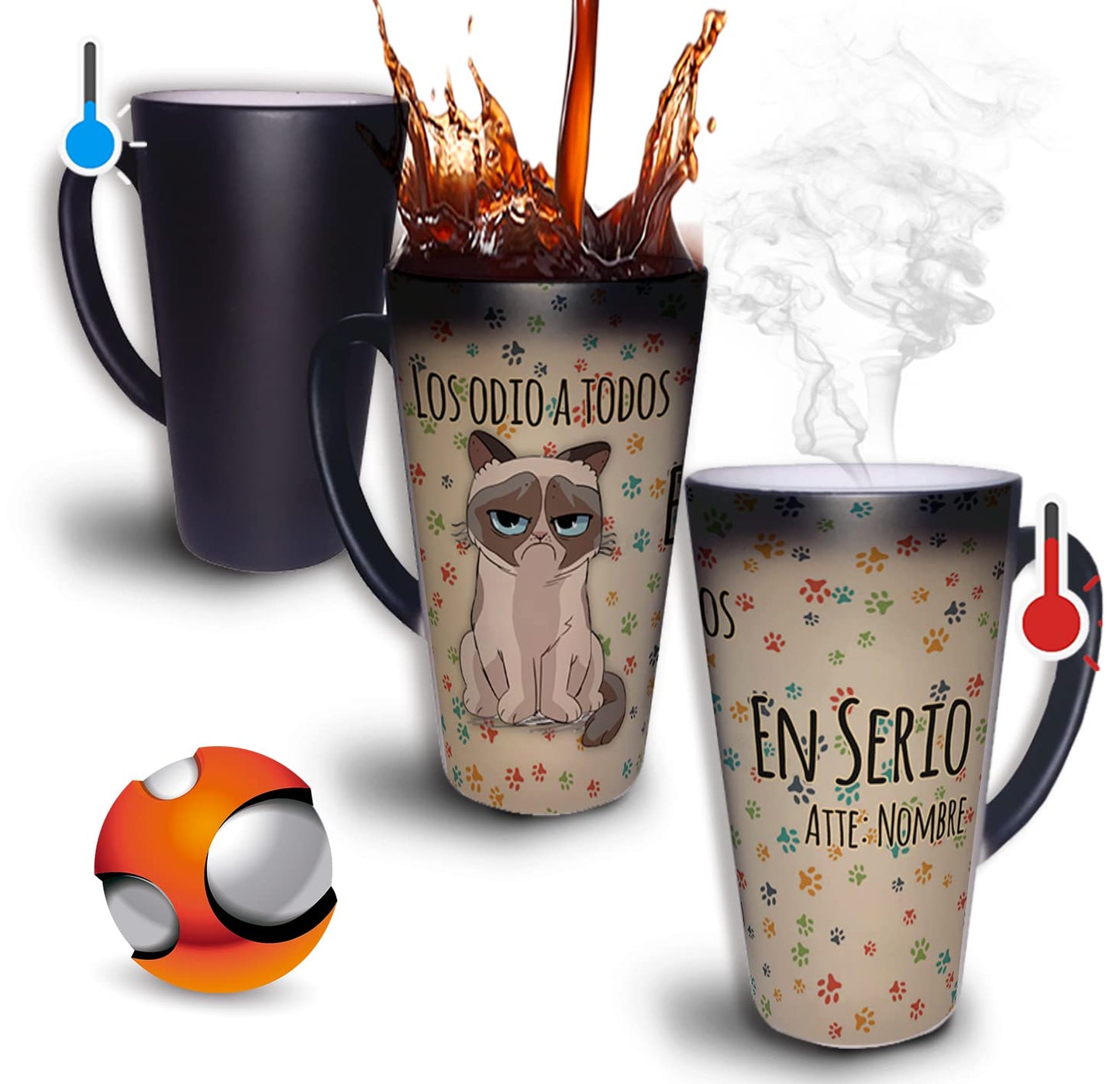 Taza Mágica Grande 17oz Para Café Personalizada El Regalo Original - Personalizada con su nombre - Cualquier ocasión (Luffy)