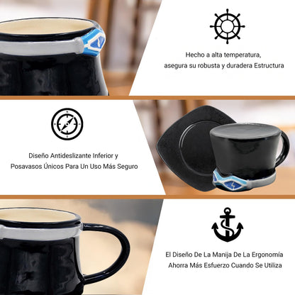 NUOWEI Taza De Café Impermeable y Duradera, Dibujos Animados y Anime Tazas De Café, Hermosa Taza Cerámica, Regalo Perfecto Para Los Amantes Del Anime, Tazas De Cerámica Para El Hogar y La Oficina