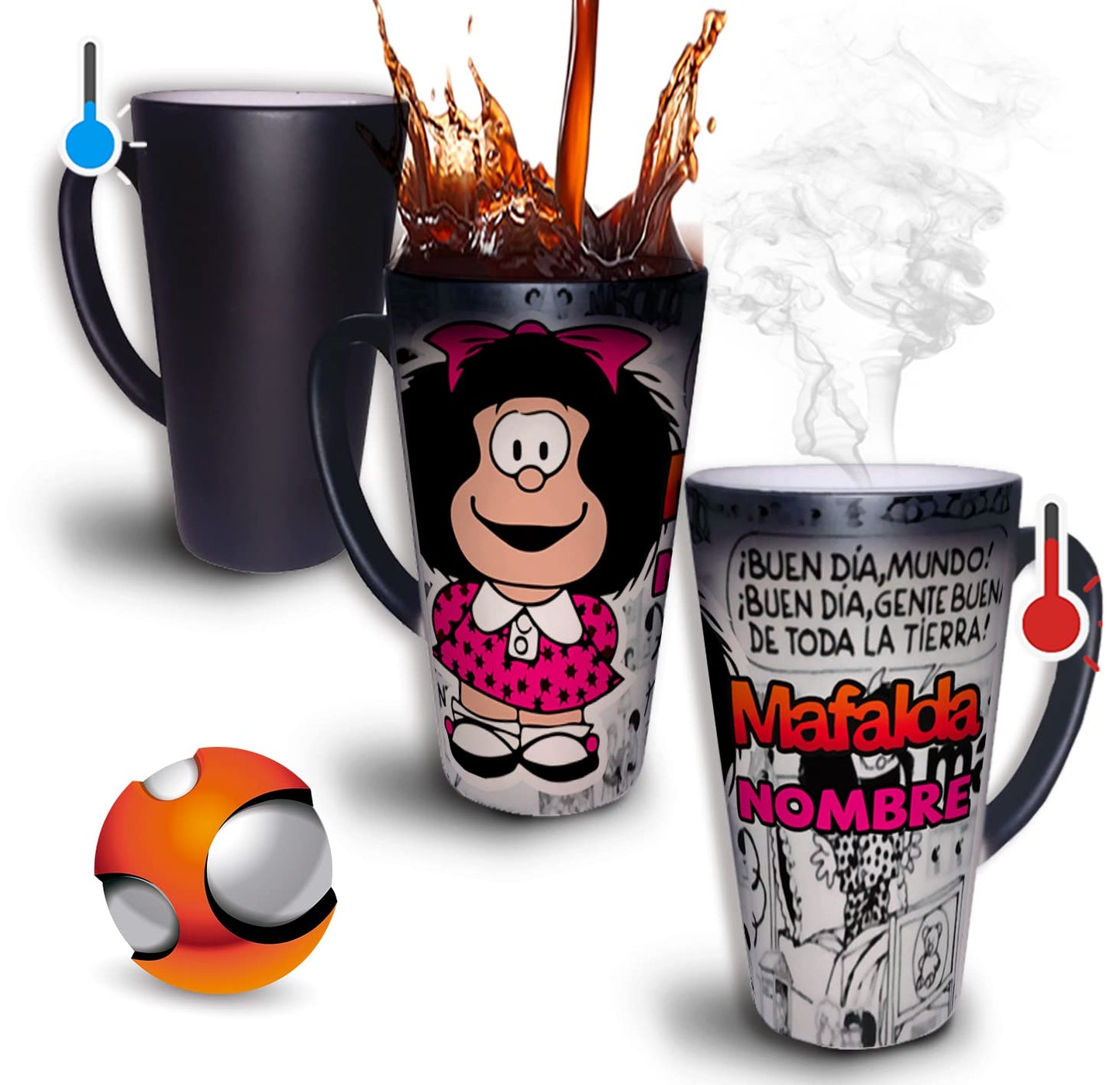 Taza Mágica Grande 17oz Para Café Personalizada El Regalo Original - Personalizada con su nombre - Cualquier ocasión (Luffy)