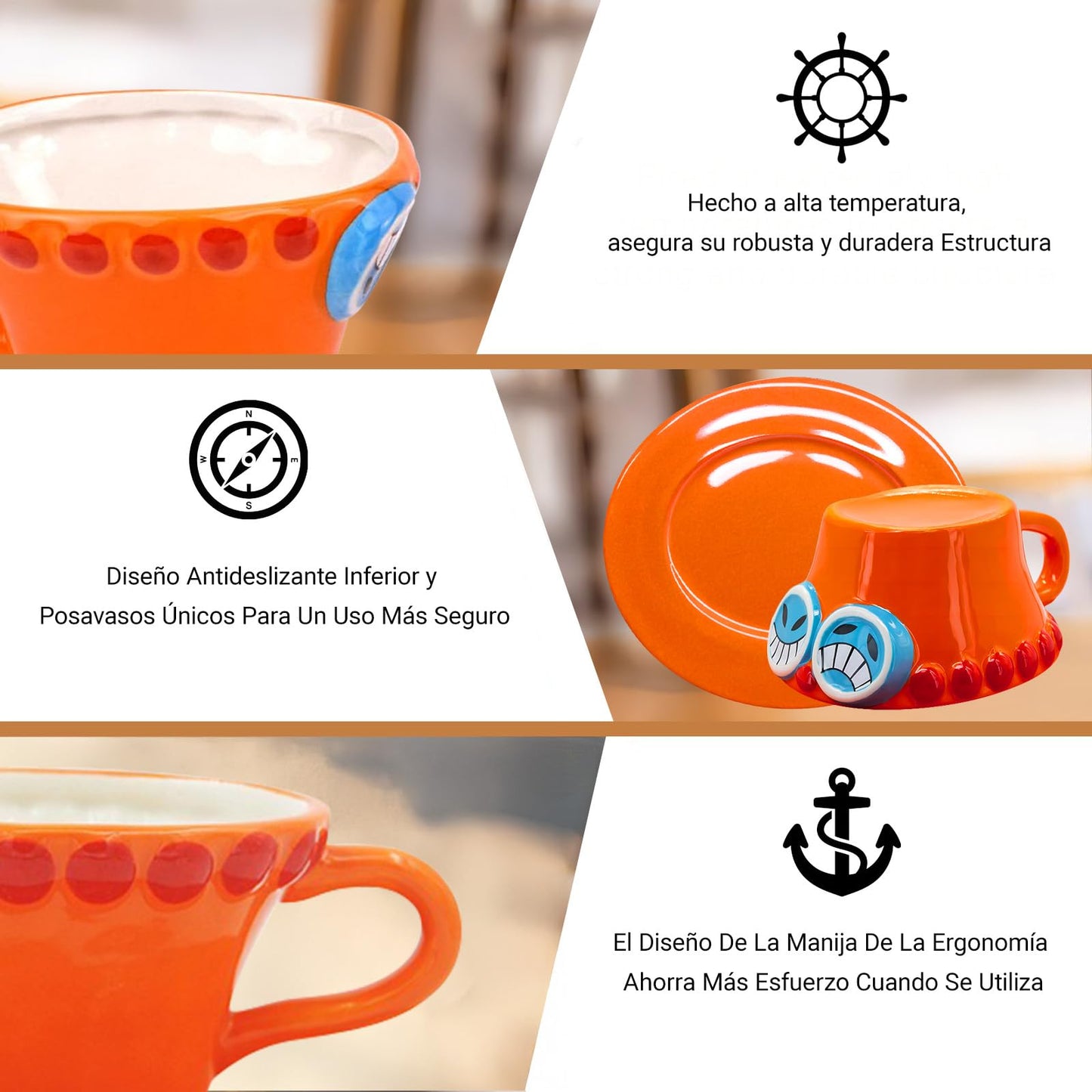 NUOWEI Taza De Café Impermeable y Duradera, Dibujos Animados y Anime Tazas De Café, Hermosa Taza Cerámica, Regalo Perfecto Para Los Amantes Del Anime, Tazas De Cerámica Para El Hogar y La Oficina