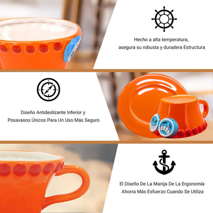 NUOWEI Taza De Café Impermeable y Duradera, Dibujos Animados y Anime Tazas De Café, Hermosa Taza Cerámica, Regalo Perfecto Para Los Amantes Del Anime, Tazas De Cerámica Para El Hogar y La Oficina
