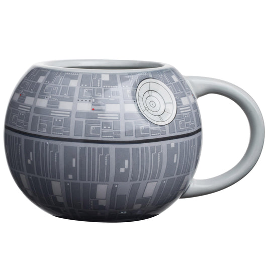 Silver Buffalo Star Wars - Taza de café de cerámica esculpida en 3D para capuchino, café con leche o té caliente, 20 onzas, color gris