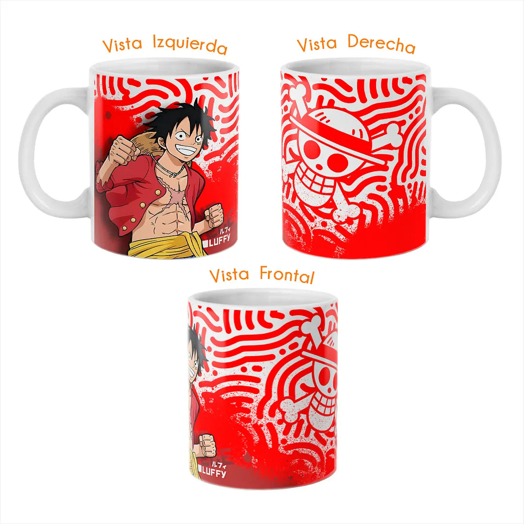 Taza De One Piece Logo Luffy De Cerámica 11 Oz