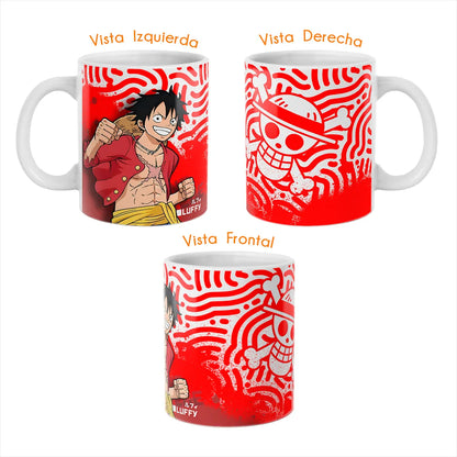 Taza De One Piece Logo Luffy De Cerámica 11 Oz