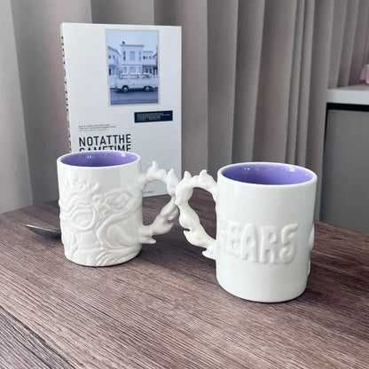 Ceramic Cartoon Cartoon Embossed One Piece Luffy Mug 300 Ml Creative Ceramic Water Cup Gift