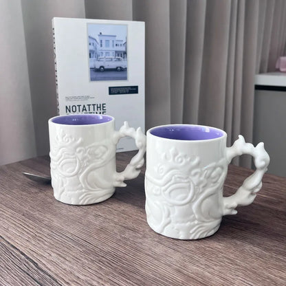 Ceramic Cartoon Cartoon Embossed One Piece Luffy Mug 300 Ml Creative Ceramic Water Cup Gift