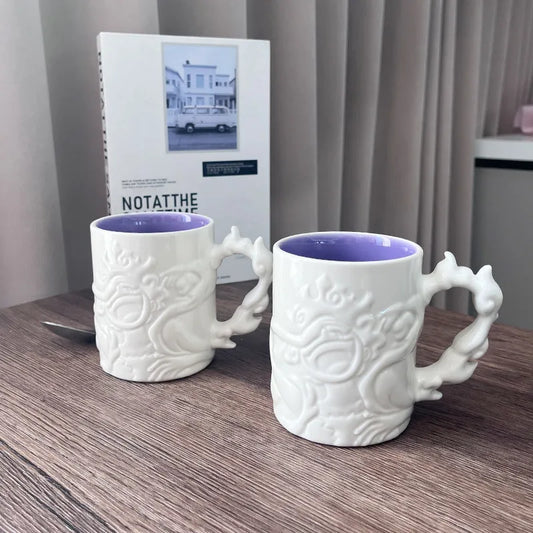 Ceramic Cartoon Cartoon Embossed One Piece Luffy Mug 300 Ml Creative Ceramic Water Cup Gift