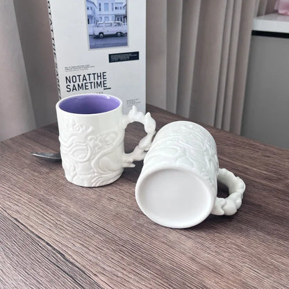 Ceramic Cartoon Cartoon Embossed One Piece Luffy Mug 300 Ml Creative Ceramic Water Cup Gift